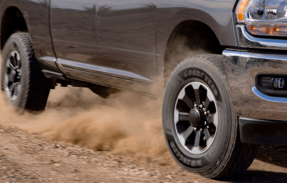Goodyear Wrangler Workhorse AT on truck in action